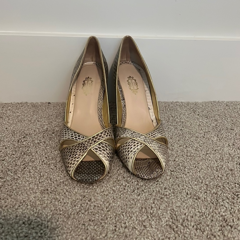 LULU GUINNESS Snake / Lizard / Reptile Print Heel